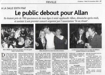 Le public debout pour Allan Vermeer
