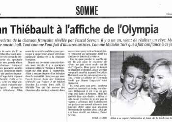Allan Vermeer à l'affiche de l'Olympia (Le courrier Picard)