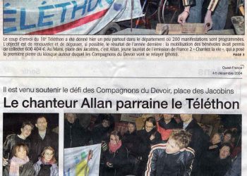 Le chanteur Allan Vermeer parraine le téléthon