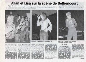 Allan Vermeer et Lisa sur la scène de Béthencourt (Le courrier Picard)